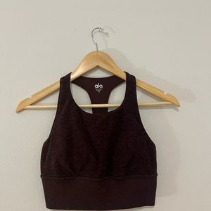 Maroon High neck Alo Sports Bra size XS